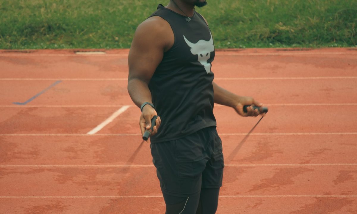 A person jumping rope during a cardio workout