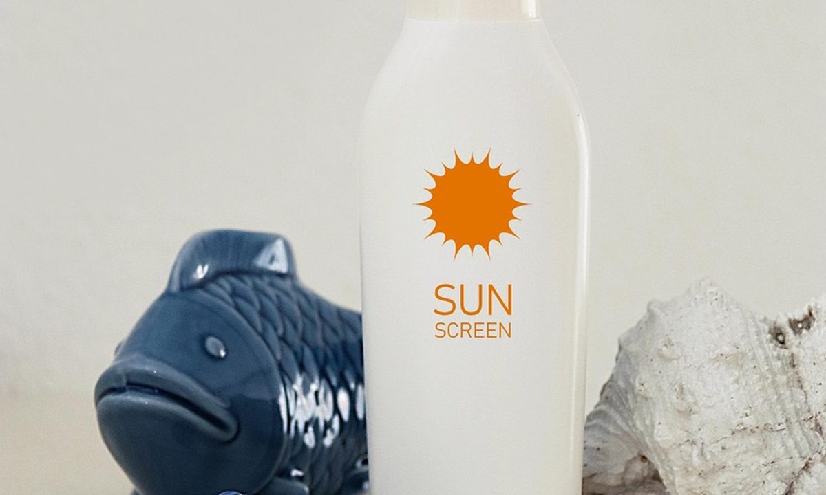 A tube of sunscreen with sun protection